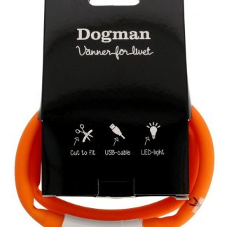 Dogman blink- och lyshalsband orange LED