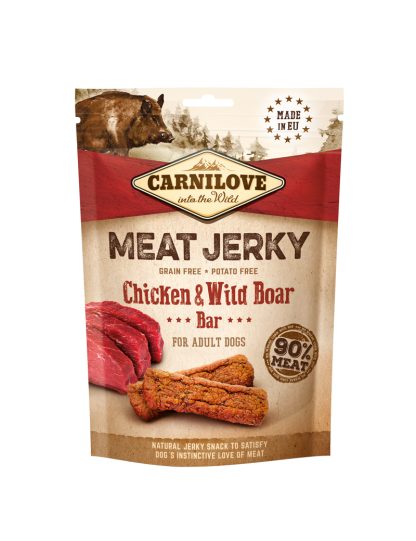 Mjukt hundgodis från CarniLove - Meat Jerky Chicken & Wild Boar