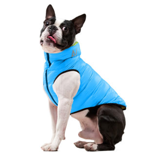 Airy Vest - ultralätt varm tvåfärgad dunväst i syntet för hund
